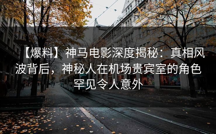 【爆料】神马电影深度揭秘:真相风波背后,神秘人在机场贵宾室的角色罕见令人意外