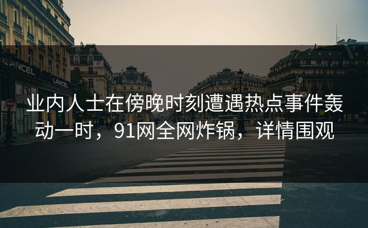 业内人士在傍晚时刻遭遇热点事件轰动一时,91网全网炸锅,详情围观 业内人士在傍晚时刻遭遇热点事件轰动一时,91网全网炸锅,详情围观