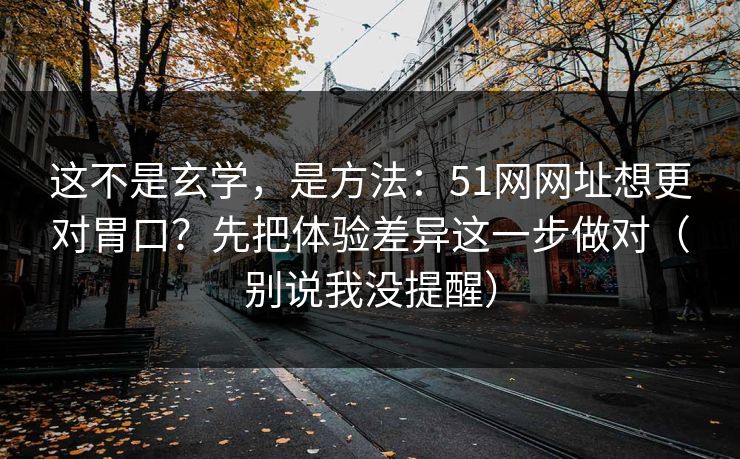 这不是玄学，是方法：51网网址想更对胃口？先把体验差异这一步做对（别说我没提醒）