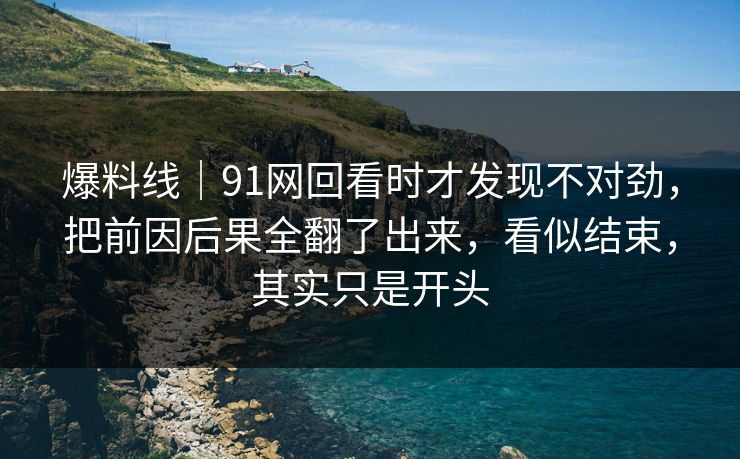 爆料线｜91网回看时才发现不对劲，把前因后果全翻了出来，看似结束，其实只是开头